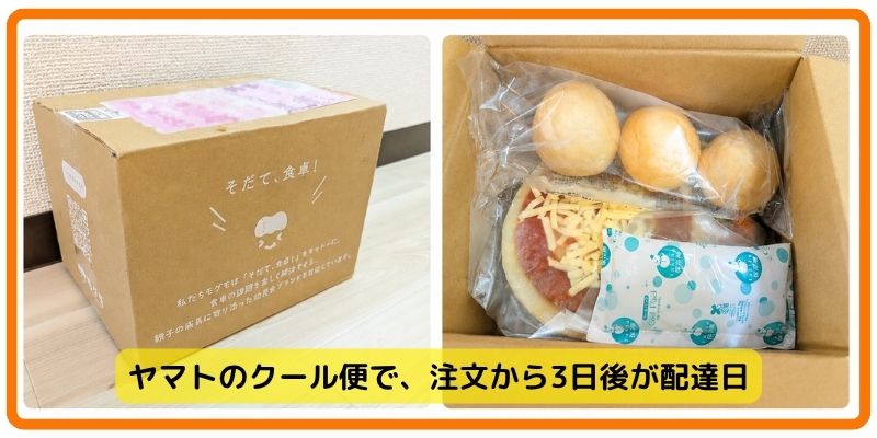モグモを受け取ったときの箱と中身