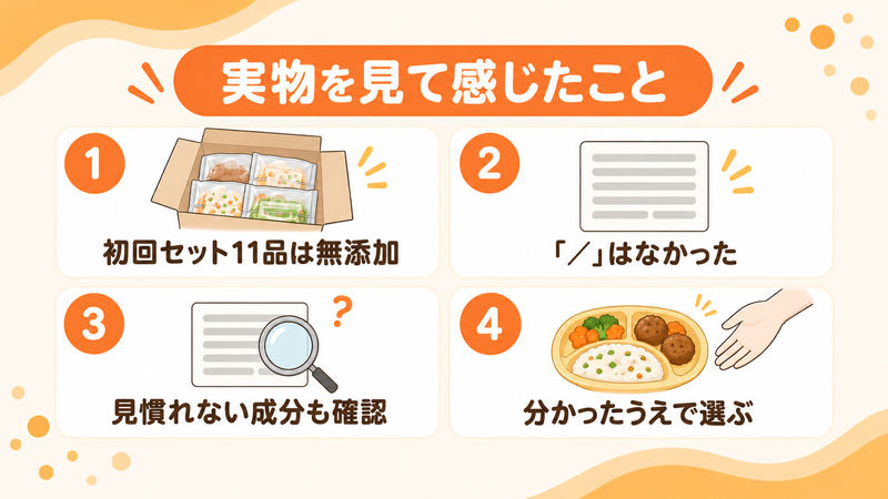 実物を見て添加物について感じたこと